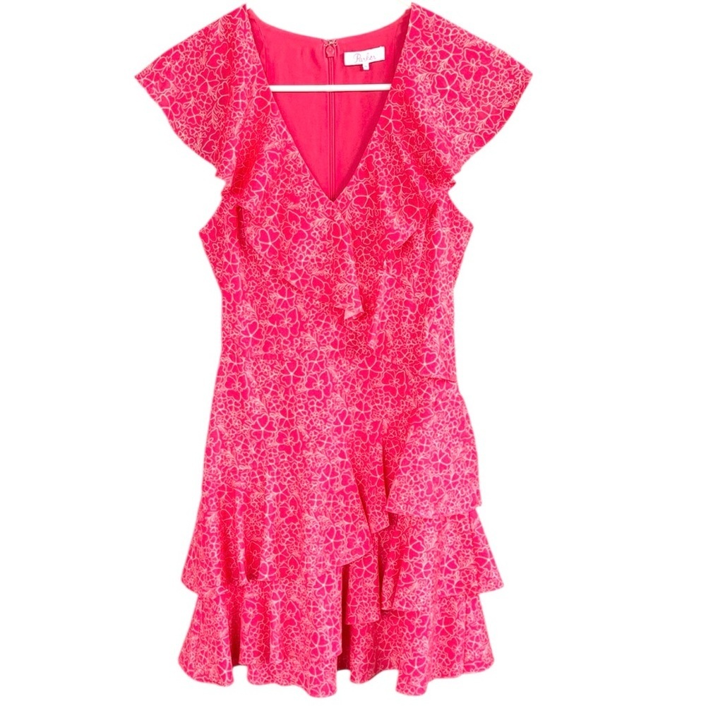 EUC Parker Floral Ruffle Dress Size XS